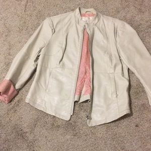 Cream faux leather jacket